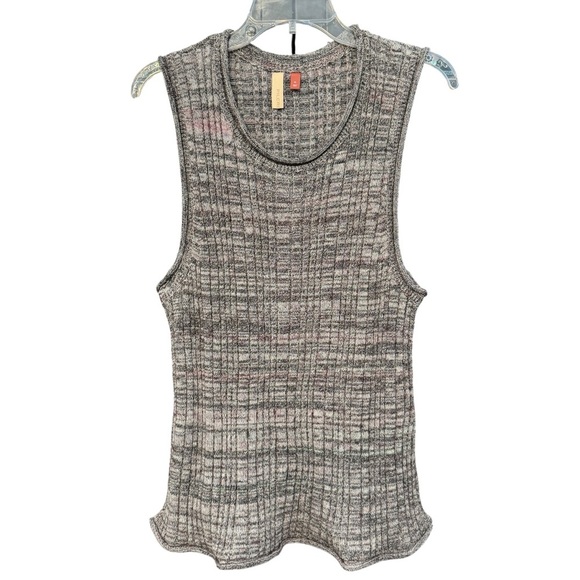 Pilcro Knit Tank Top Sleeveless Ribbed Gray Marled Silk Blend Women’s XL - Picture 1 of 6